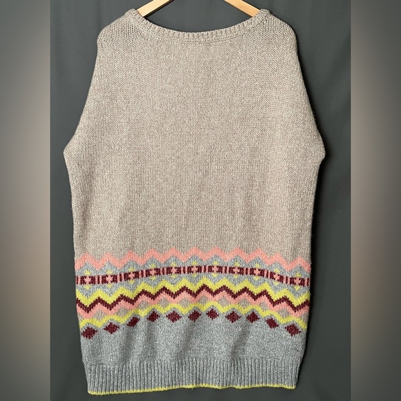 Victoria's Secret XL Wool Blend Multicolor Chevron Tunic Sweater - Picture 4 of 7